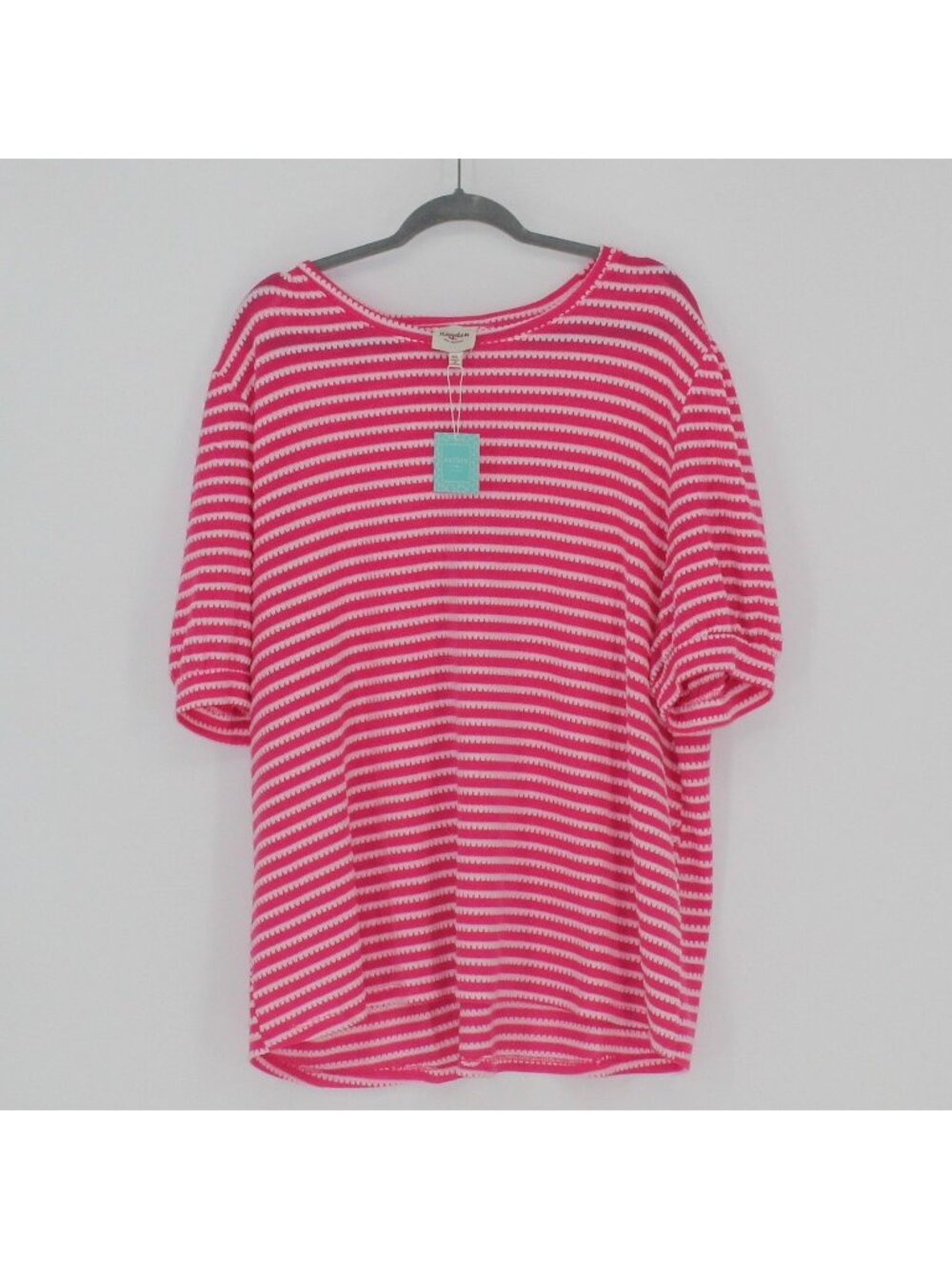 19 NEW Hayden Pink & White Striped Knit Top Women Size 3XL